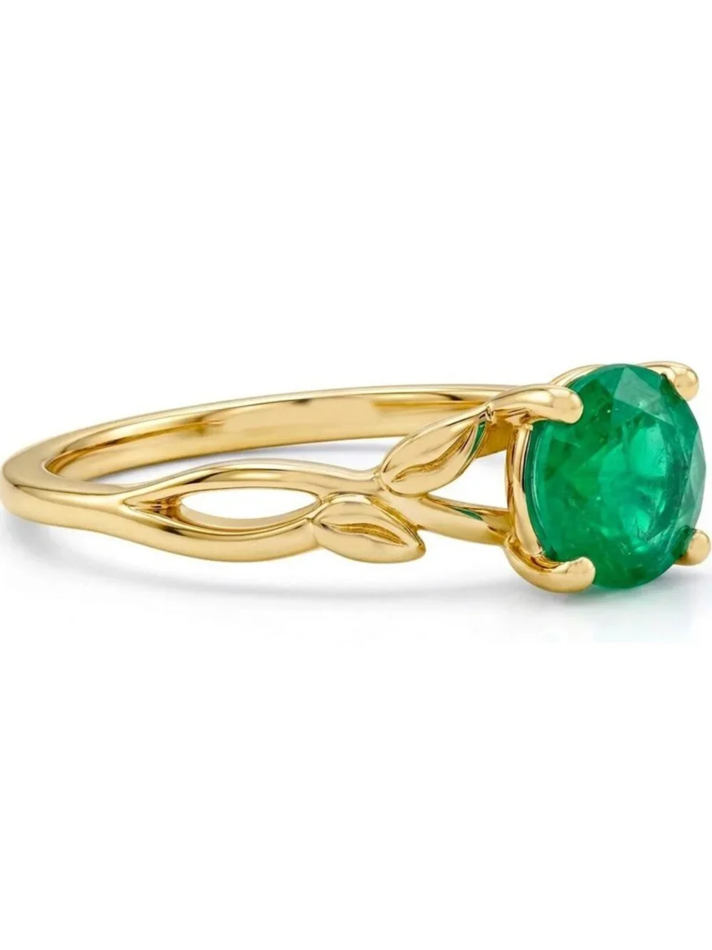 Genuine 1.95 Cts Emerald Ring 10k Solid Yellow Gold